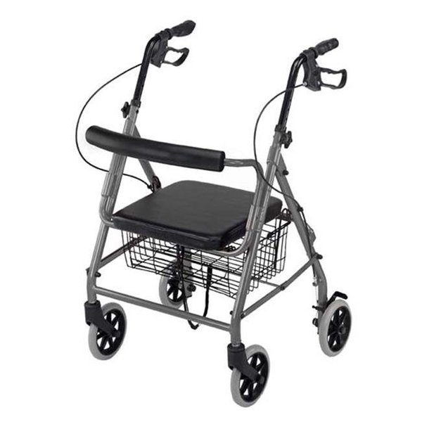 Mabis Mabis 501-3012-4100 Ultra Lightweight Hemi Aluminum Rollator - Titanium 501-3012-4100